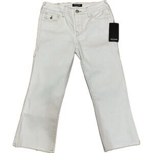 True Religion Optic White Flare Capri Jeans Sz 27 NWT